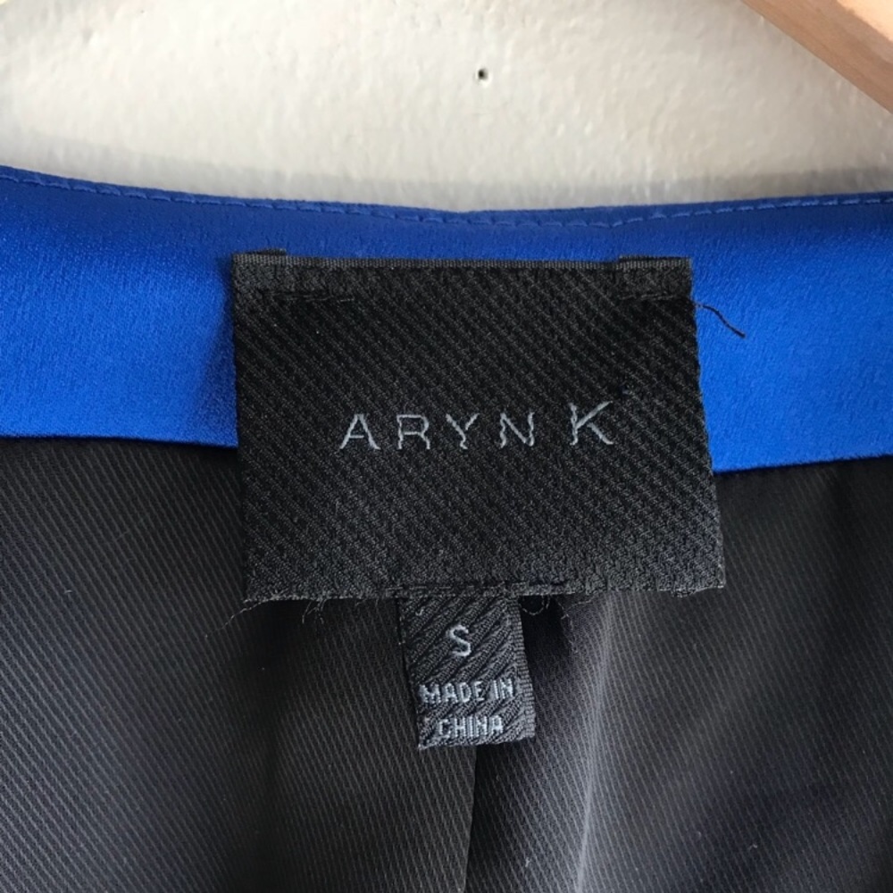 Aryn K Structured Blue Pointed Blazer, Size S - image 3